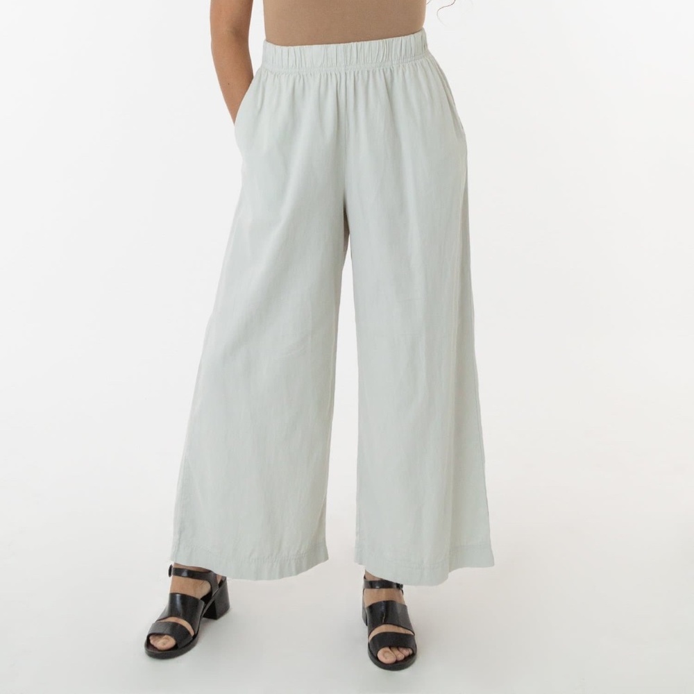LA Apparel Cotton Twill Wide Leg Pant Size S